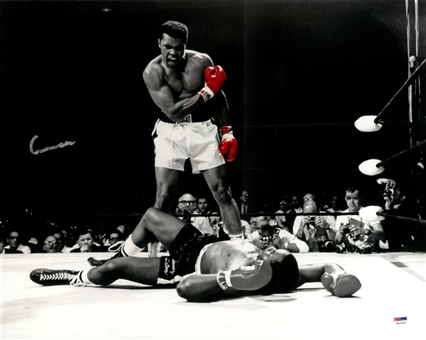Muhammad Ali "Cassius Clay" Signed 16x20 Standing Over Liston (PSA/DNA)